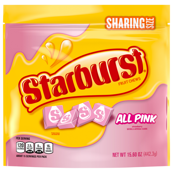 Starburst All Pink Fruit Chews Candy Sharing Size