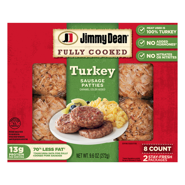 Save on Jimmy Dean Turkey Sausage Patties Fully Cooked 8 ct Order Online Delivery GIANT