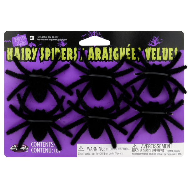 Fun World Hairy Spiders Black