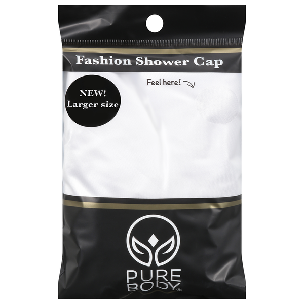 Pure Body Fashion Shower Cap White