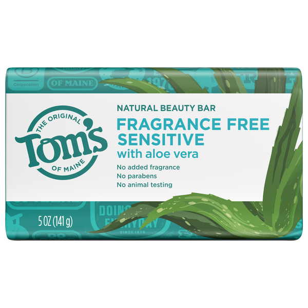 Tom's of Maine Natural Sensitive Fragrance Free w/Aloe Beauty Soap Bar