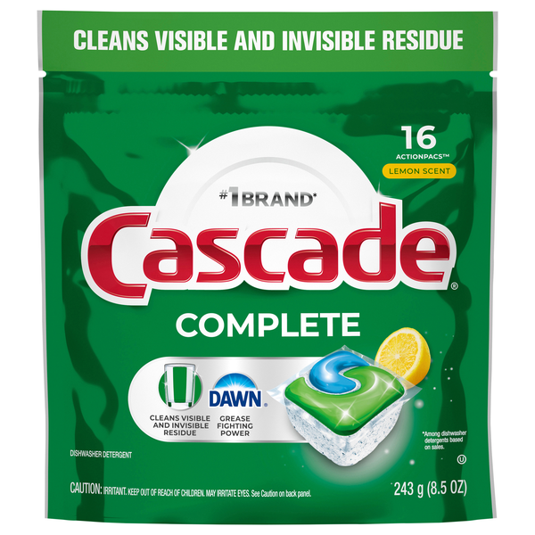 Cascade Complete Dawn Lemon Scent Dishwasher Detergent ActionPacs