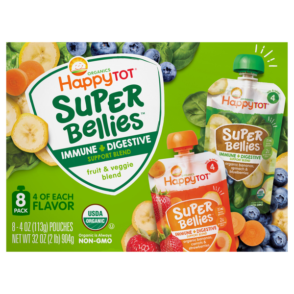 Happy Tot Organics Stage 4 Super Bellies Bananas Carrots & Strawberries