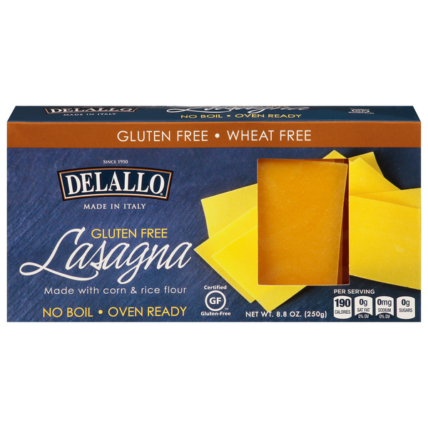 DeLallo Gluten Free No Boil Oven Ready Lasagna Pasta