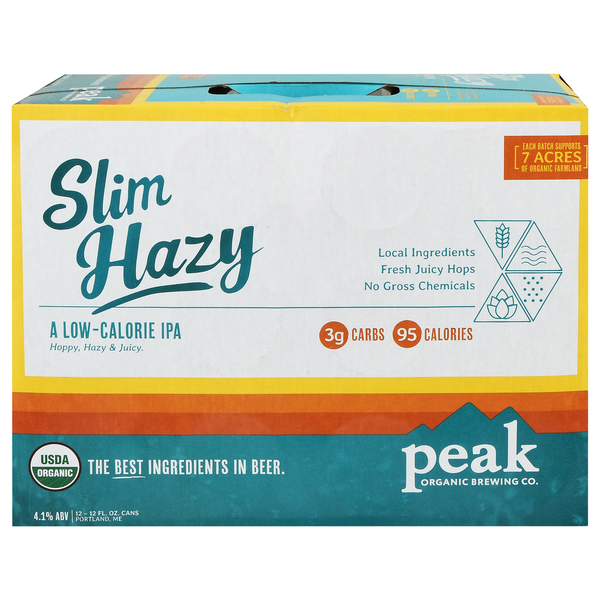 Peak Brewing Organic Slim Hazy IPA Beer - 12 pk