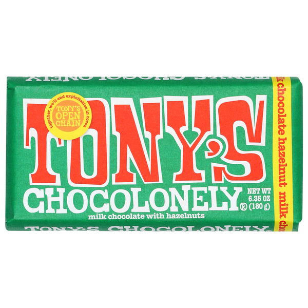 Tony's Chocolonely Milk Chocolate Hazelnut Candy Bar