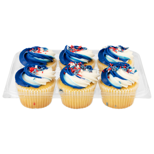 Hannaford Bakery Gold Cupcakes with Traditional Vanilla Frosting - 6 ct