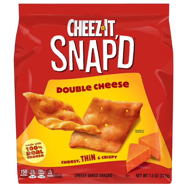 Cheez-It Snap'd Double Cheese Cheesy Baked Crackers