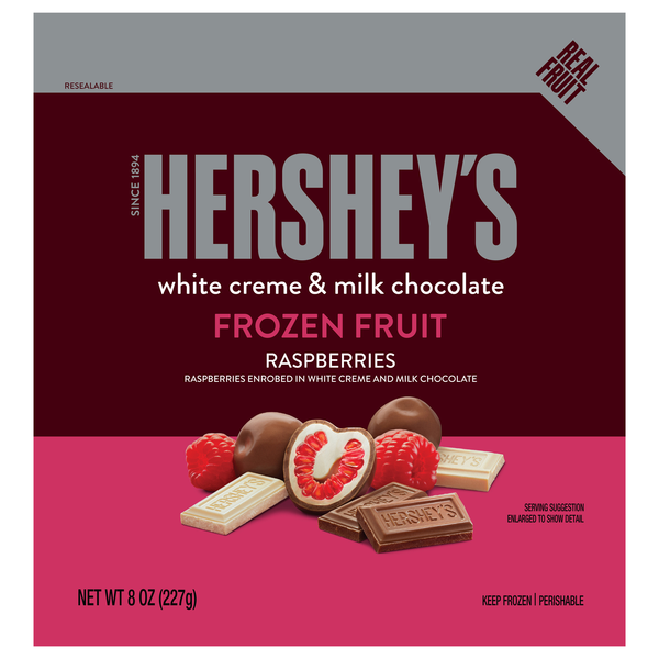Save on Hershey's White Creme & Milk Chocolate Raspberries Frozen Order ... Save on Hershey's White Creme & Milk Chocolate Raspberries Frozen Order ...