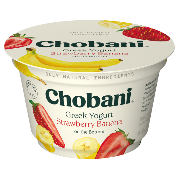 Chobani Low Fat Strawberry Banana on the Bottom Greek Yogurt Cup