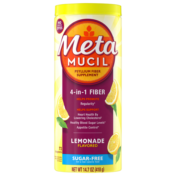 MetaMucil 4 in 1 Sugar Free Lemonade Flavored Psyllium Fiber Supplement