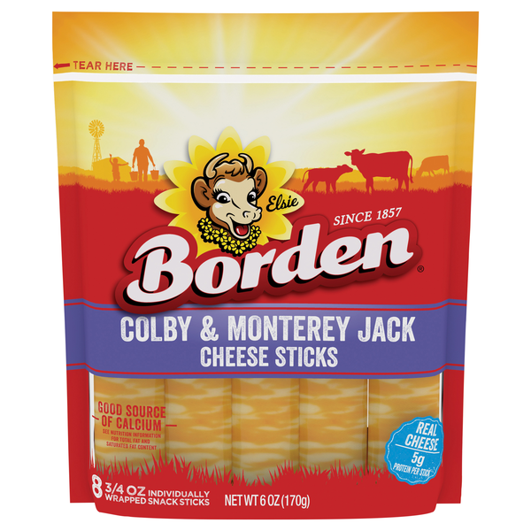 Borden Colby & Monterey Jack Cheese Sticks - 8 ct