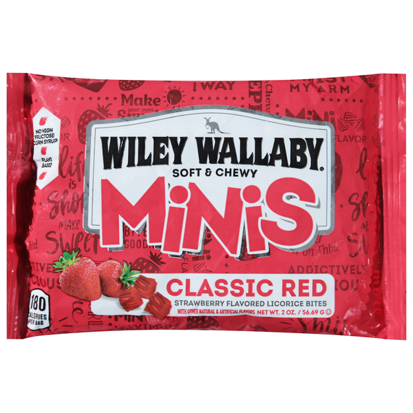 Wiley Wallaby Mini Classic Red Strawberry Flavored Licorice Bites
