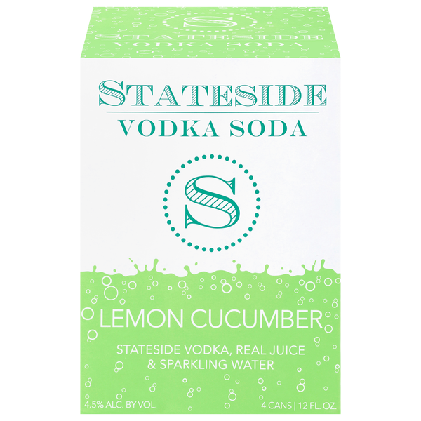 Stateside Lemon Cucumber Vodka Soda - 4 pk