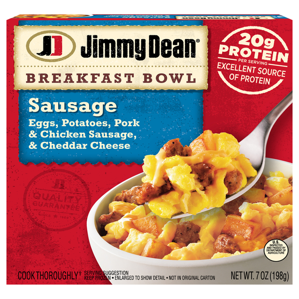 Jimmy Dean Sausage Eggs Potatoes & Cheddar Breakfast Bowl Frozen Meal