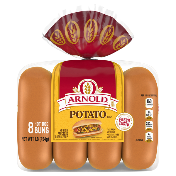 Arnold Potato Hot Dog Buns - 8 ct