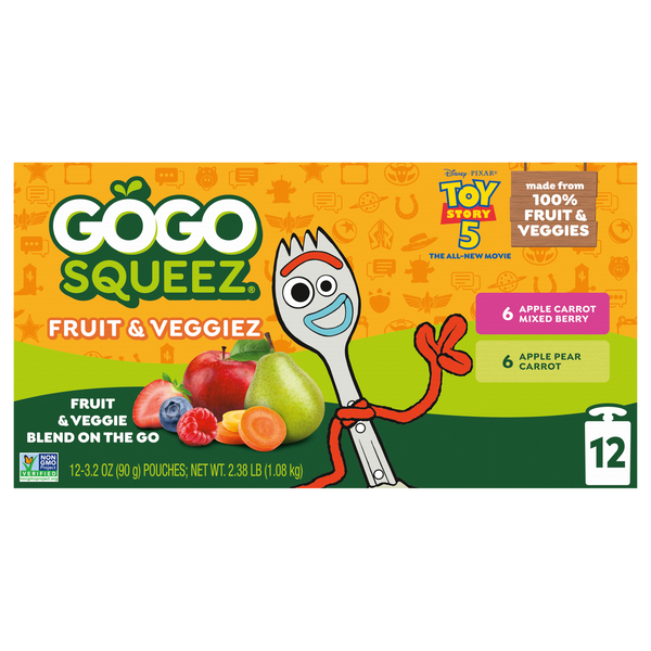GoGo squeeZ Fruit & Veggiez on the Go Variety Pack - 12 ct