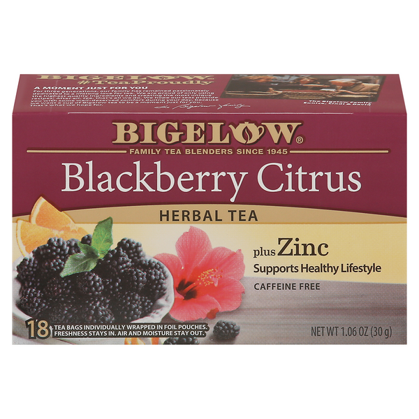 Save on Bigelow Blackberry Citrus Plus Zinc Herbal Tea Bags Caffeine