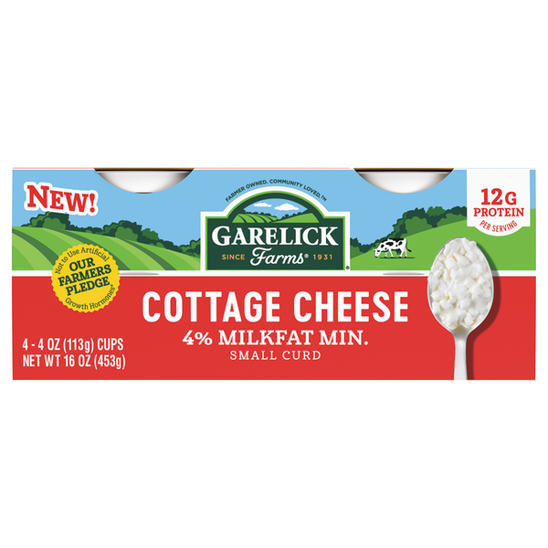 Garelick Farms 4% Small Curd Cottage Cheese - 4 ct