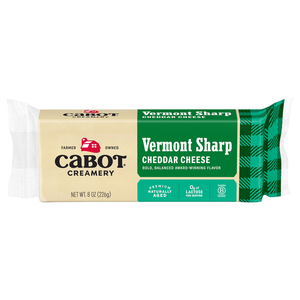 Cabot Creamery Aged Vermont Sharp White Cheddar Cheese Block