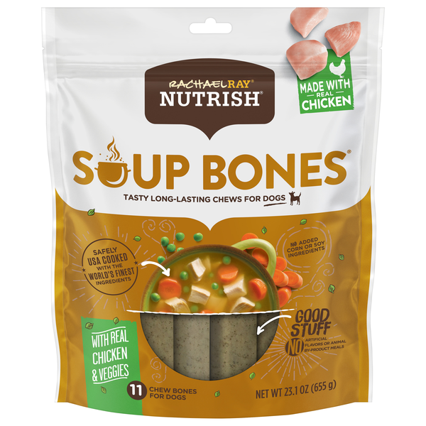 Rachael Ray Nutrish Soup Bones Chicken & Veggies Dog Chews - 11 ct