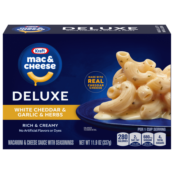 Kraft Deluxe White Cheddar Garlic & Herbs Mac & Cheese Dinner