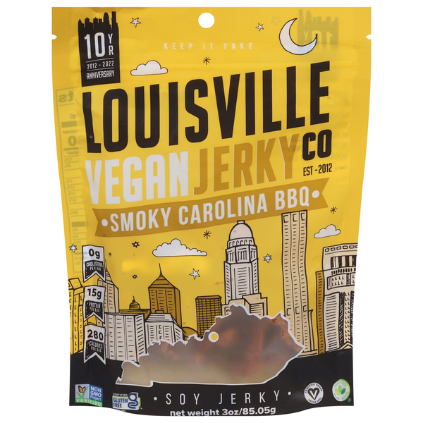Louisville Vegan Jerky Co. Smoky Carolina BBQ Soy Jerky