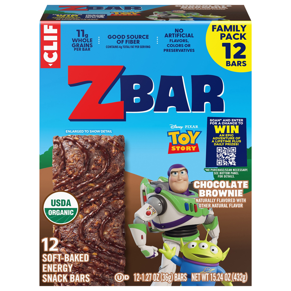 CLIF KID Zbar Organic Chocolate Brownie Energy Bars - 12 ct