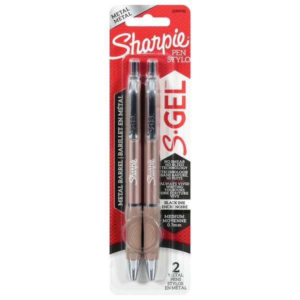 Sharpie S-Gel Metal Medium 0.7mm Black Ink Pens