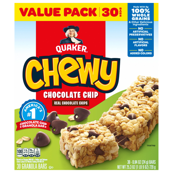 Quaker Chewy Granola Bars Chocolate Chip Value Pack - 30 ct