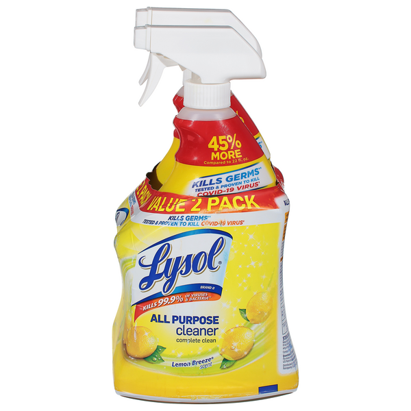 Lysol Lemon Breeze All Purpose Cleaner Trigger Spray - 2 ct