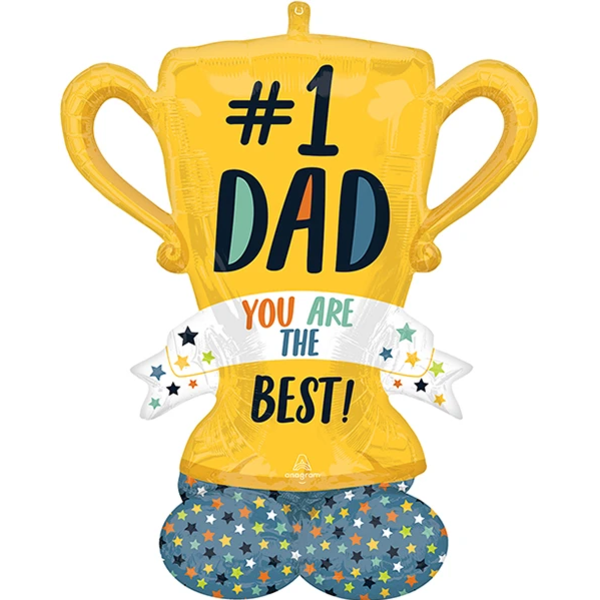 AirLoonz Best Dad Trophy Decorative Air-Filled Balloon