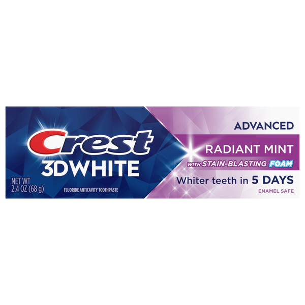 Crest 3D White Fluoride Anticavity Whitening Radiant Mint Toothpaste