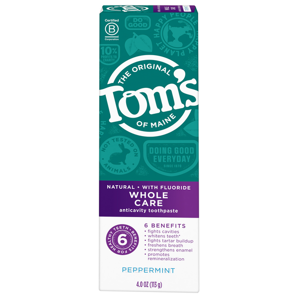 Save on Tom's of Maine Whole Care Anticavity Toothpaste Peppermint
