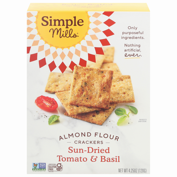 Simple Mills Gluten Free Sun-Dried Tomato & Basil Almond Flour Crackers