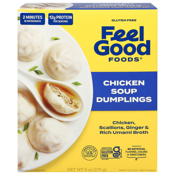 Feel Good Foods Gluten Free 12g Protein Chicken Soup Dumplings Frozen