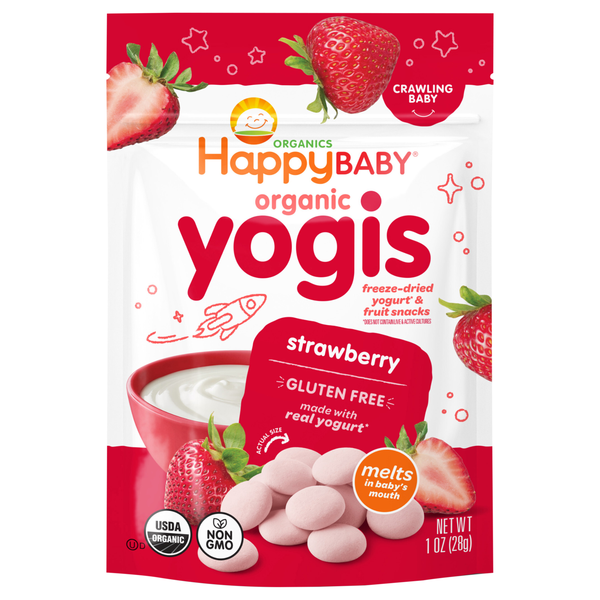 Happy Baby Organics Yogis Strawberry Yogurt & Fruit Snacks