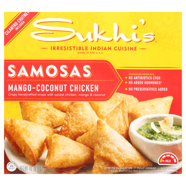 Sukhi's Indian Cuisine Mango-Coconut Chicken Samosas Frozen