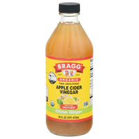 Bragg Organic Raw Unfiltered Citrus Ginger Apple Cider Vinegar with Mother