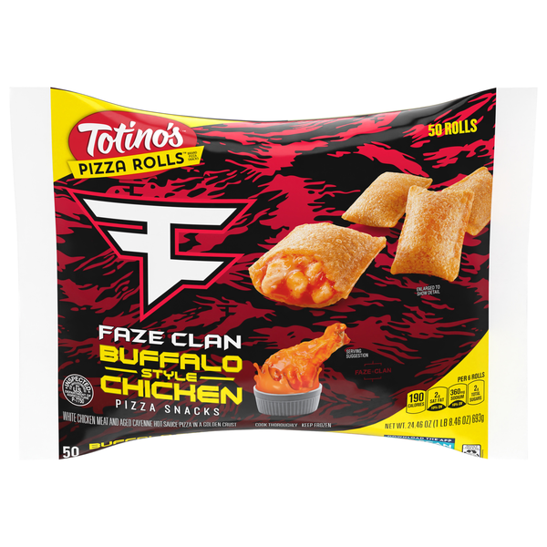 Totino's Faze Clan Buffalo Style Chicken Pizza Rolls Snacks - 50 ct Frozen