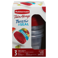 Rubbermaid Take Alongs Twist & Seal Containers + Lids 2.1 Cups