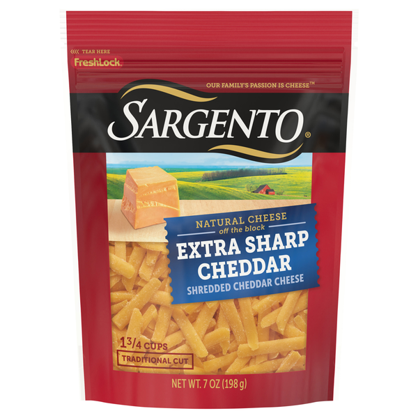 Sargento Off The Block Traditional Cut Shredded Extra Sharp Cheddar Cheese