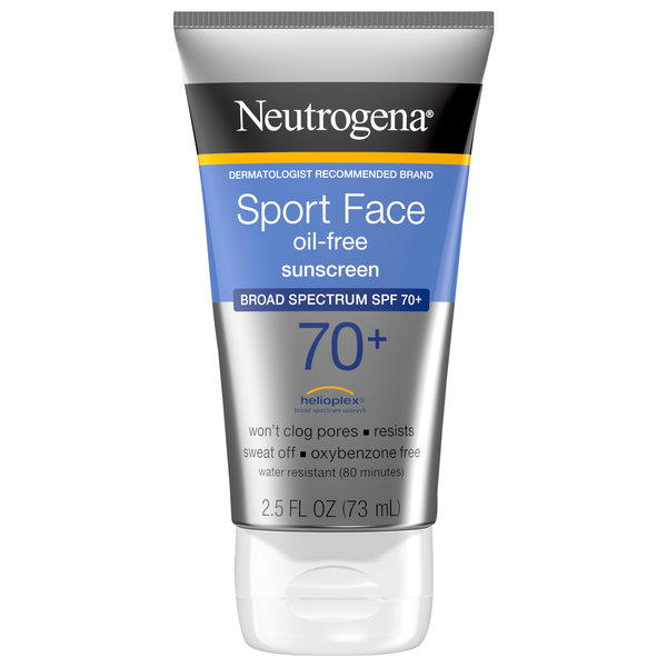 Neutrogena Sport Face Oil Free Sunscreen Lotion Water Resistant SPF 70+