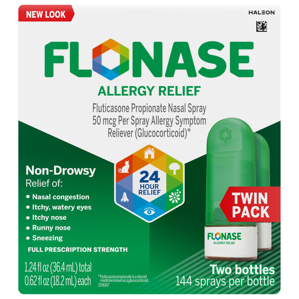 Flonase Allergy Symptom Reliever Nasal Spray Twin Pack
