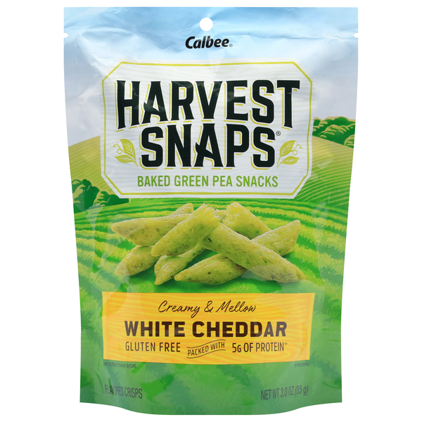 Harvest Snaps Gluten Free White Cheddar Baked Green Pea Crisps