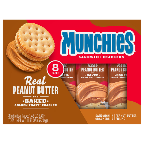 Munchies Peanut Butter & Toast Sandwich Crackers - 8 ct