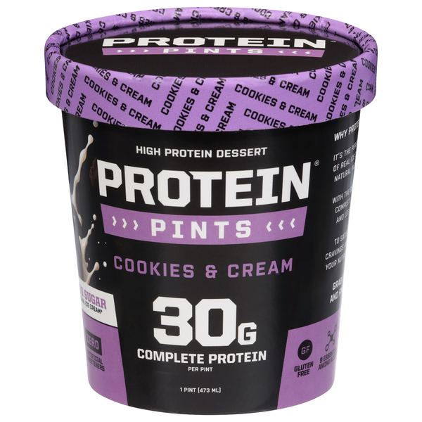 Protein Pints Cookies & Cream High Protein Dessert Frozen