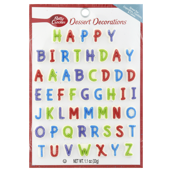 Betty Crocker Happy Birthday Alphabet Desert Decorations