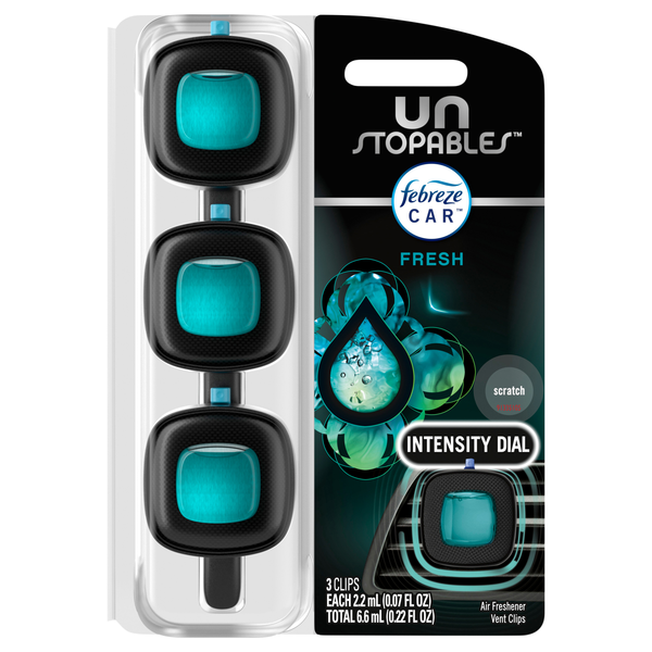 Febreze Unstopables Air Freshener Vent Clips Car Fresh