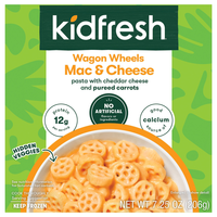 Kidfresh Wagon Wheels Mac & Cheese 12g Protein Frozen Meal